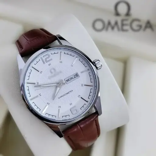 OM3GA DE VILLE DAY DATE LEATHER STRAP WITH PREMIUM QUALITY